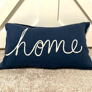 Pottery Barn Home Sentiment Embroidered Lumbar Pillow